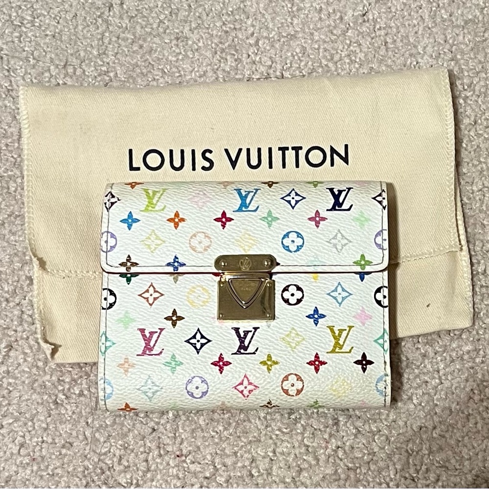 AUTHENTIC Louis Vuitton Murakami White Multicolor Wallet